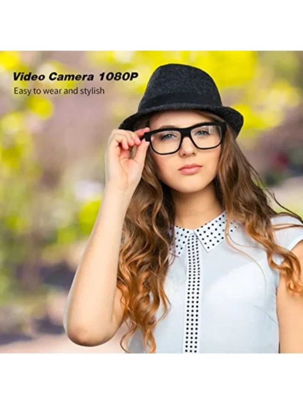 Camera Glasses Smart Glasses with Camera Outdoor Video Recording Wearable Black